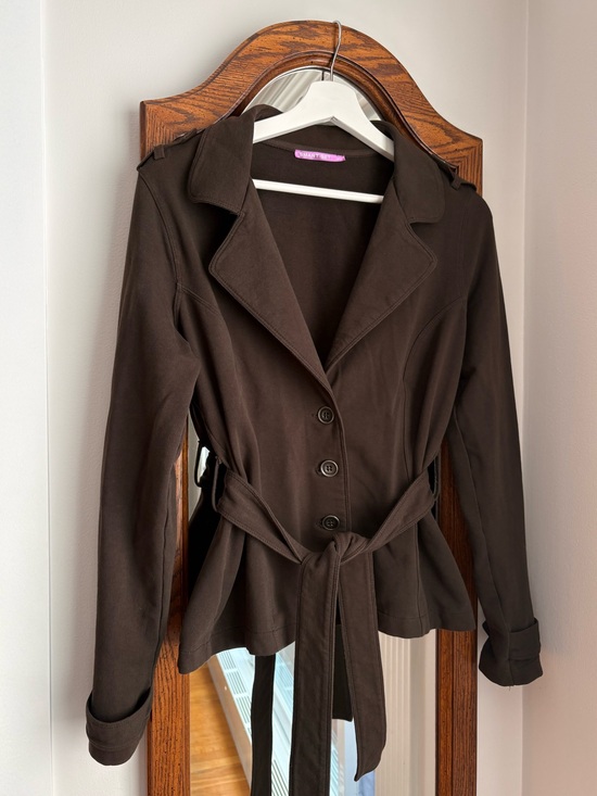 Smart Set Jackets & Blazers - Smart Set y2k Belted Taupe Trench Style Sweater